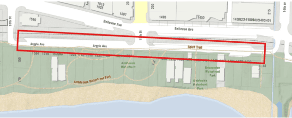 Map of proposed Argyle Ave Pay Parking Zone