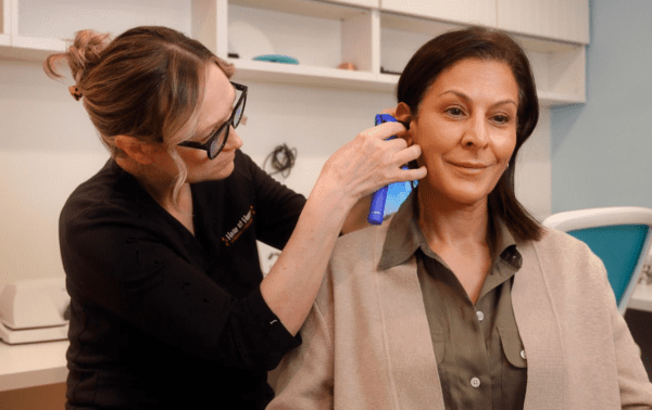 Jennifer Abbott with client.