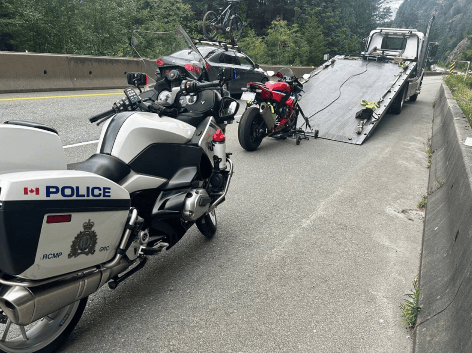 Vancouver motorcyclist on learner licence caught doing 177 km/h on Highway 99